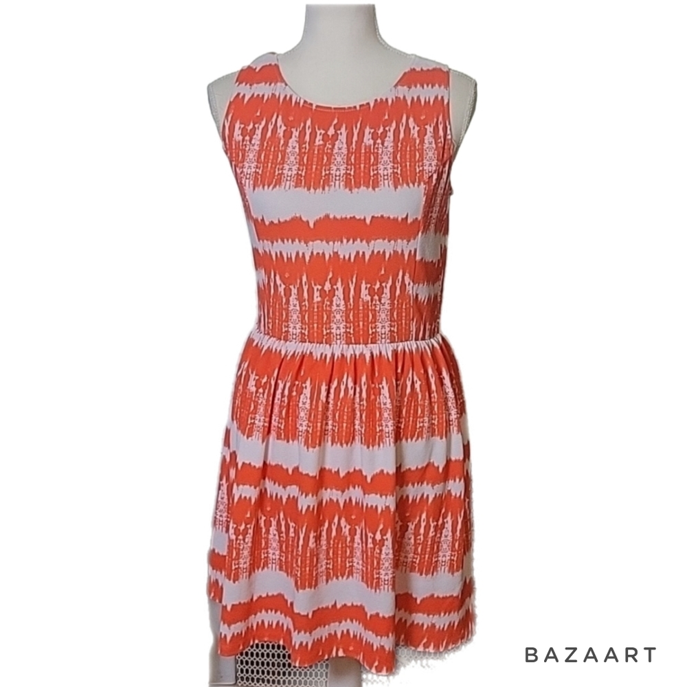 love...ady sz Large orange and white tank dress
